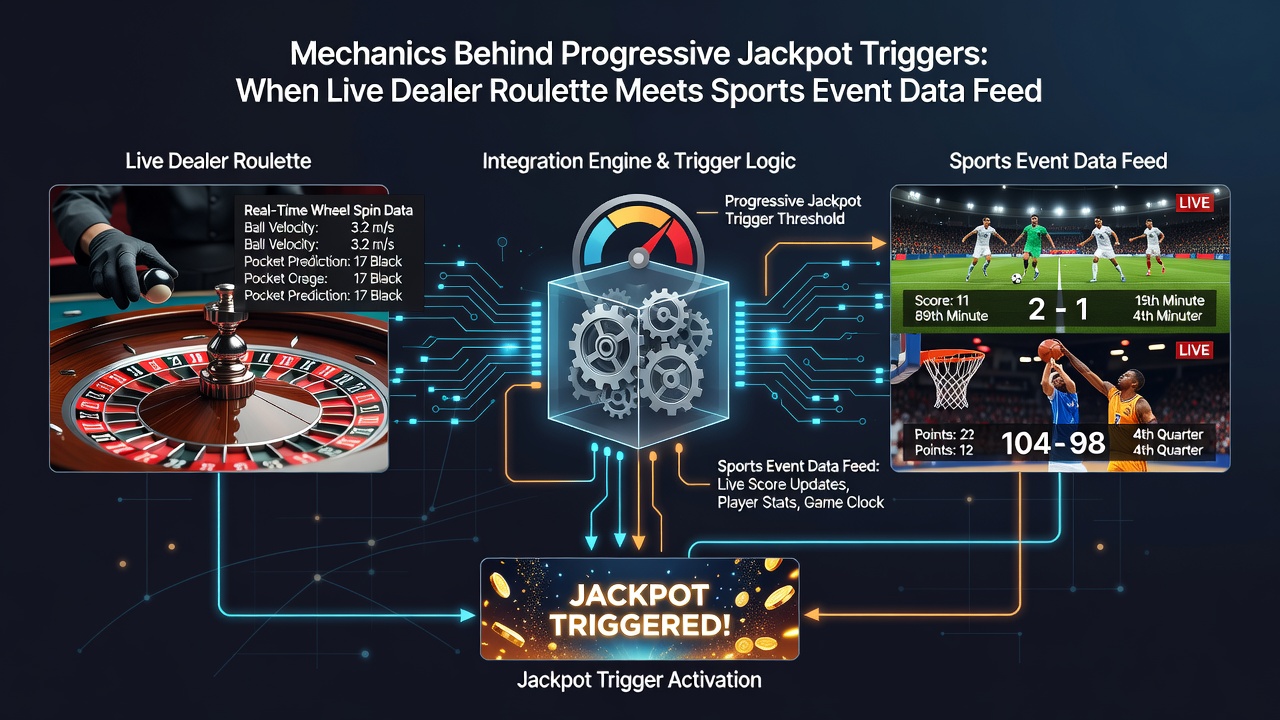 Sports event data feed dashboard displaying metrics used for roulette jackpot triggers